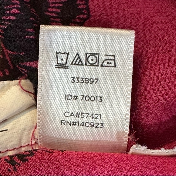 Loft Butterfly Print Magenta Pink Sheer Blouse Neck Tie - Picture 5 of 5